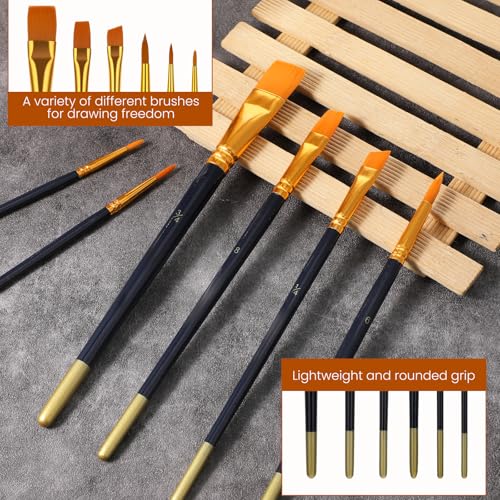 Simarro Cake Painting Brushes Set - 6 Pcs Soft Nylon Food Decorating Tools