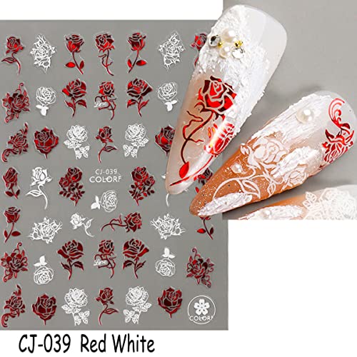 KASUWA Valentine's Day 3D Self-Adhesive Nail Art Stickers Decals