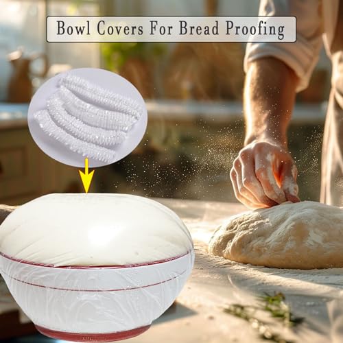 Staywild 100pcs Elastic Sourdough Bread Proofing Bowl Covers - Reusable Food & Dough Covers