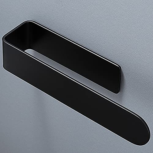 Taozun 8-inch Black Hand Towel Holder - Stainless Steel Self-Adhesive Bar