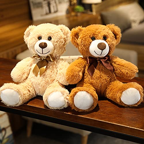 SNOWOLF Pink Teddy Bear Plush Toy, Soft Stuffed Animal Doll, 35cm
