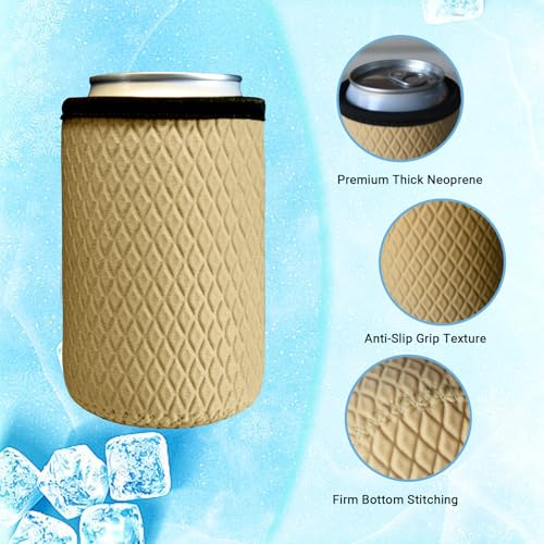 Klyrith 6 Pack 12 oz Insulated Can Cooler Sleeves - Reusable Neoprene Drink Holders
