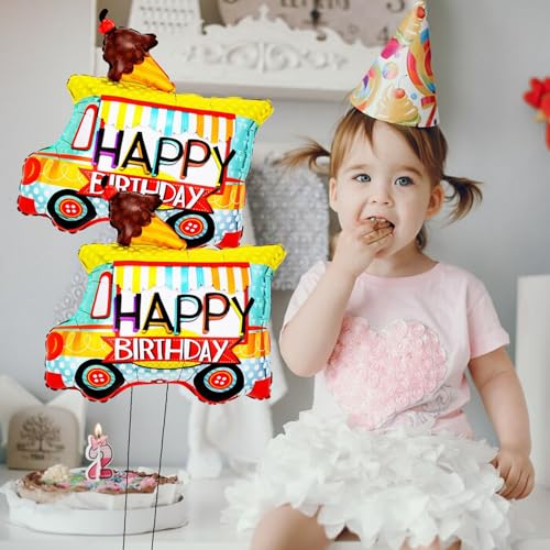 Ice Cream Car Balloons - 2 Pcs Foil Party Decorations