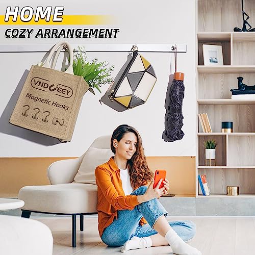 VNDUEEY 20 Pack Heavy Duty Magnetic Hooks - 25Lbs Capacity for Home & Office