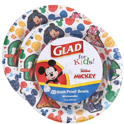 Disney Mickey & Friends Disposable Paper Bowls, 12 Oz, 40 Ct