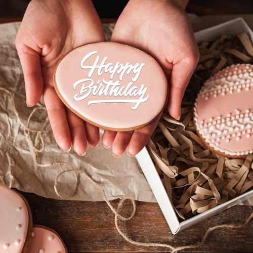 Happy Birthday Cookie Stamp - 3D Fondant Embosser for Cake Decorating