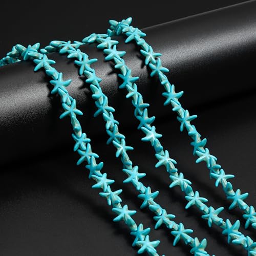 Turquoise Starfish Beads Set for DIY Jewelry Making - 70 Pcs
