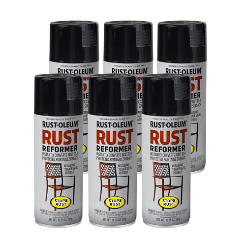 Rust-Oleum Stops Rust Reformer Spray, 10.25 oz, Black, 6 Pack