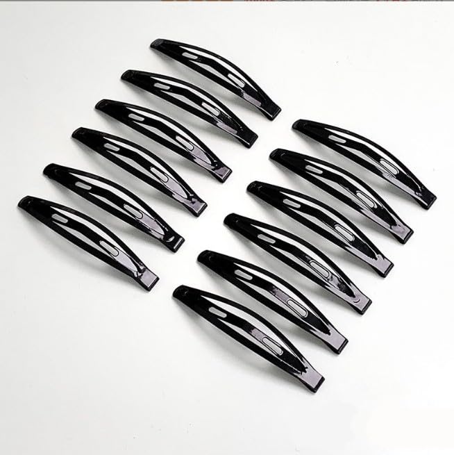 Black Metal Snap Hair Clips 24 Pcs - 2.16 Inch No-Slip Hair Barrettes