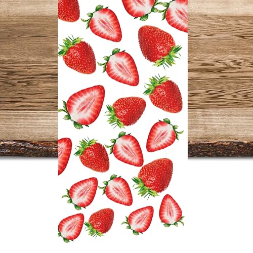 Strawberry Spring Table Runner 13 x 72 Inches Kitchen Dining Decor