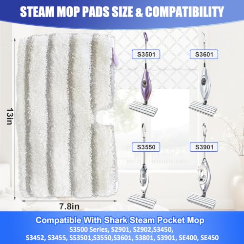 Microfiber Steam Mop Pads for Shark S3500 Series - Durable & Reusable