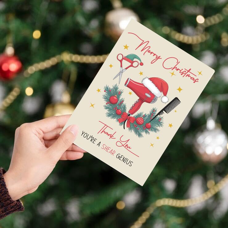 Cute Hair Stylist Christmas Card - Thank You Gift for Beauticians