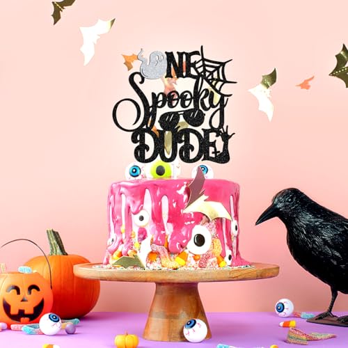One Spooky Dude Cake Topper - Halloween 1st Birthday Party Decoration