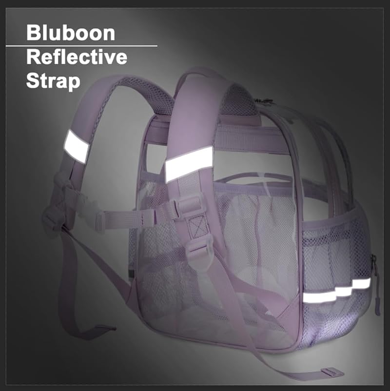 Bluboon Mini Purple Clear Backpack for Stadium Events and Daily Use 12x6x12