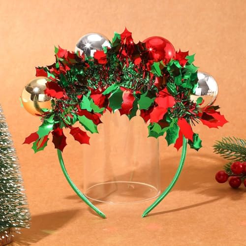 Christmas Glitter Pom-Pom Headband Festive Party Hair Accessory