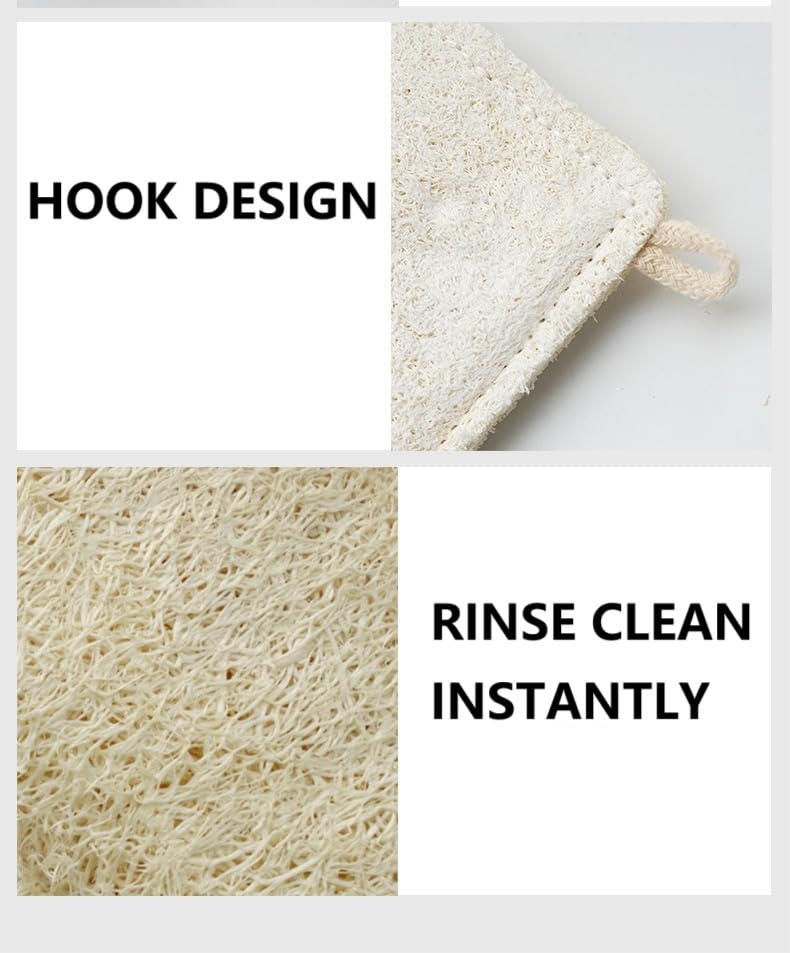 4 Pack Natural Loofah Sponges - Eco-Friendly Dish Cleaning