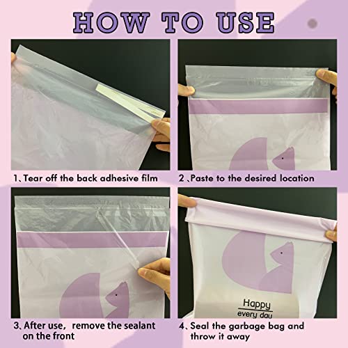 60PCS Portable Waterproof Car Trash Bags - Easy Stick-On & Leakproof
