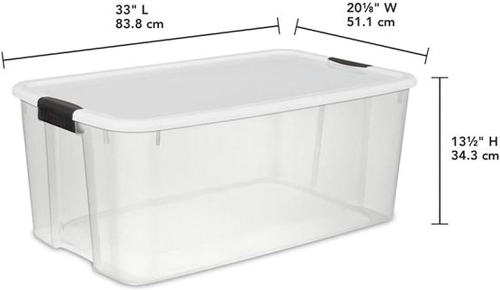 Sterilite 16-Pack Ultra Latching Storage Bins - Clear Plastic, 116 Quart Heavy-Duty Organizers for Home & Office