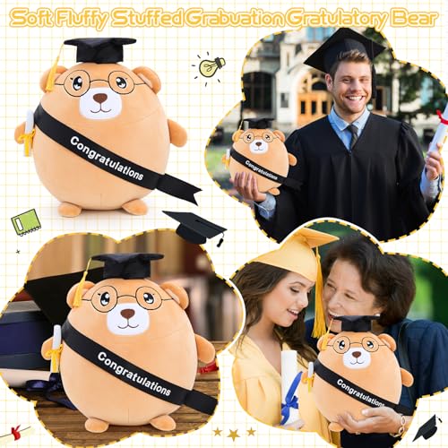 Emoin Graduation Bear Plush Toy - 11.8'' Stuffed Animal Gift for Graduates