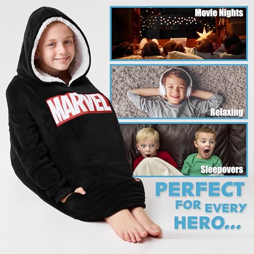 Marvel Fleece Wearable Hoodie Blanket for Kids & Teens