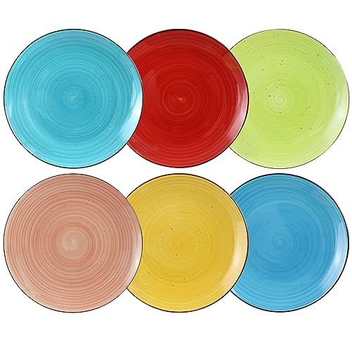 Elama Sebastian 6 Piece Stoneware Dinner Plate Set in Assorted Colors