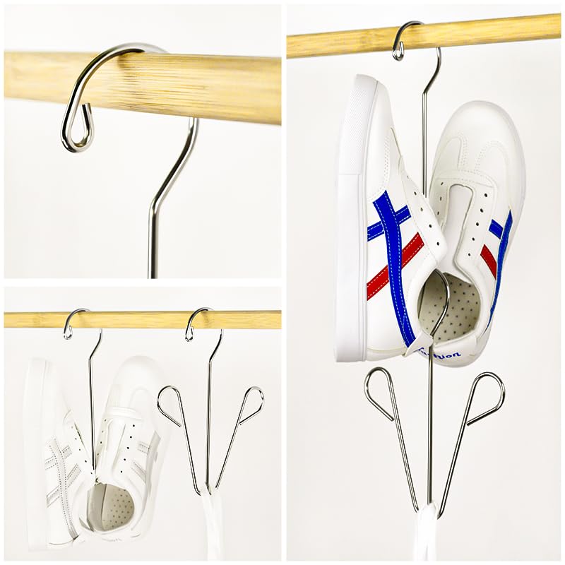 Stainless Steel Shoe Drying Rack - 4 Pack Shoe Hanger (Silver A)