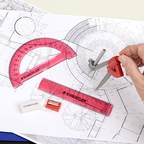 STAEDTLER 6-Piece Student Math Geometry Set with Zippered Pouch