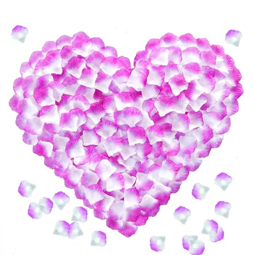 1000 Pcs Purple Gradient Artificial Silk Rose Petals for Weddings