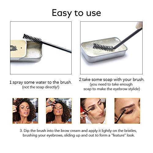 Ownest Eyebrow Soap Kit - Long-Lasting Waterproof 3D Feathery Brow Styling Pomade
