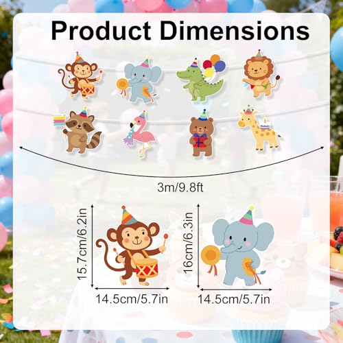 Animal Parade Birthday Banner - Pre-Threaded Hanging Decor