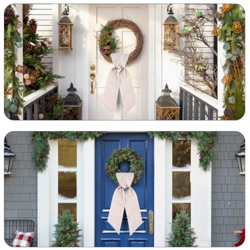 2 Pack Brown Stripe Wreath Sashes for DIY Embroidery - 5" x 54"
