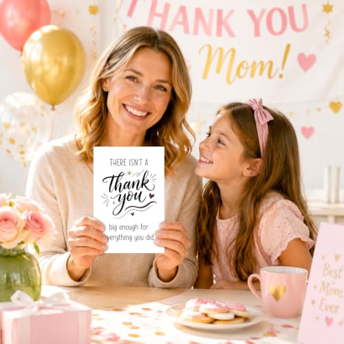 Thank You Card with Envelope & Stickers - 5.3x8 Inch Appreciation Card