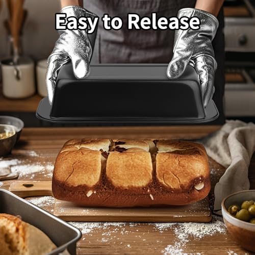 Novery 2-Piece 8" x 4" Non-Stick Carbon Steel Loaf Bread Baking Pans
