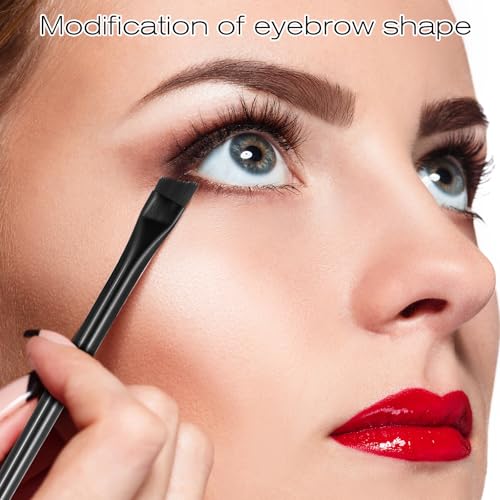 Alrhso 12 Pieces Angled Eyeliner and Eyebrow Flat Brushes Set