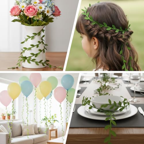 VICROIC 265ft Artificial Leaf Ribbon Vine for DIY Crafting and Decor