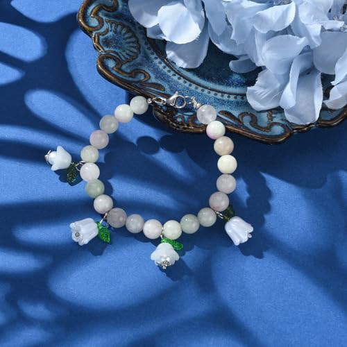 BEEFLYING 180Pcs Glass Flower Leaf Beads & Acrylic Pearls for Jewelry Making