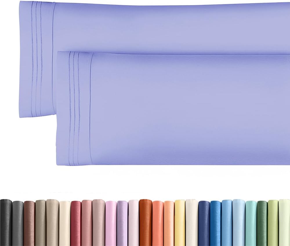 Skiennix Body Pillowcases Set of 2 | Soft & Comfy 20x54 Long Pillow Covers - Wrinkle & Fade Resistant, Machine Washable, Lavender