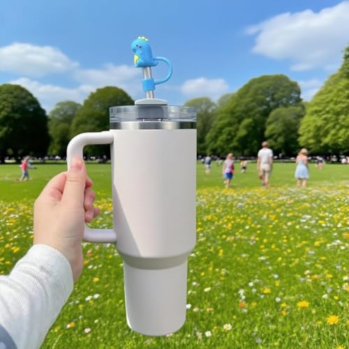 Cute Dinosaur Silicone Straw Cover for Stanley Tumbler 30Oz & 40Oz