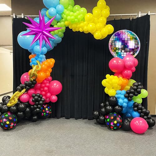 Colorful 80s Retro Balloon Kit for Birthday Dance Parties