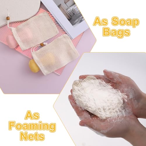 Sliverdew Natural Sisal Soap Exfoliating Bag Pouch with Drawstring (5 Pack)