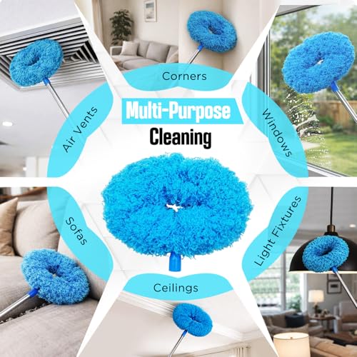 Ceiling Fan Cleaner Duster with Extension Pole, Blue - 12 to 51 Inch