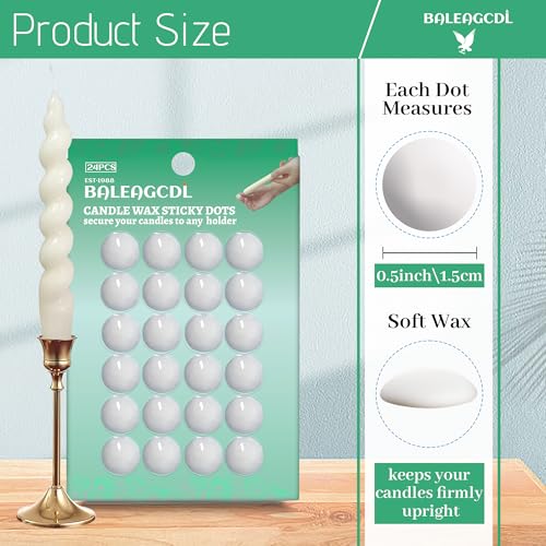 BALEAGCDL Candle Sticky Dots (CSD-WHITE) - 24 White Wax Adhesive Adapters