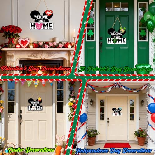 Interchangeable Seasonal Welcome Sign with 22 Holiday Icons