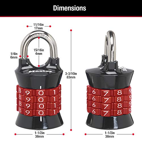 Master Lock 1535D Resettable Combination Padlock for Gym and School Lockers