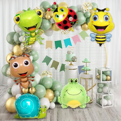 6-Piece Insect and Animal Foil Balloon Set for Garden Themed Parties