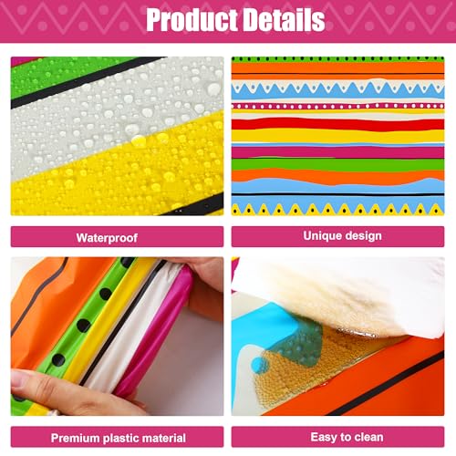 Mexican Party Tablecloths - 2 Pack Disposable Plastic 54x108