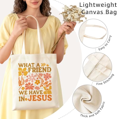 What A Friend We Have In Jesus Canvas Tote Bag - White 1