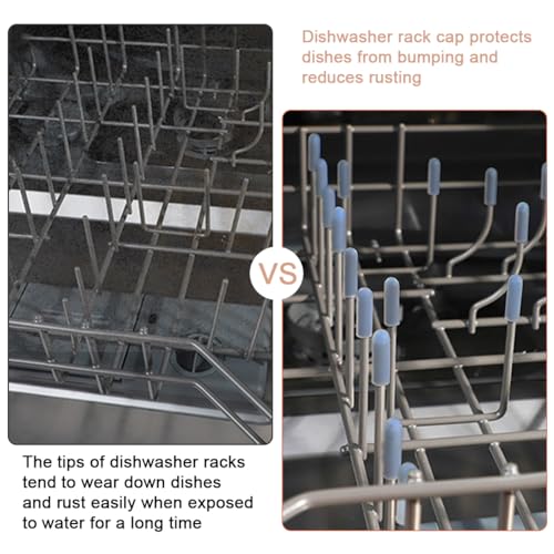 Gray Silicone Dishwasher Rack Tine Repair Caps - 100 Pcs