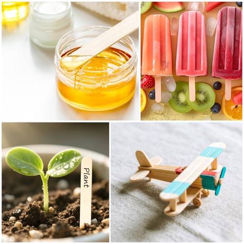 EWVVSS 500 Pcs Wooden Wax Applicator Sticks Assorted Sizes for Hair Removal
