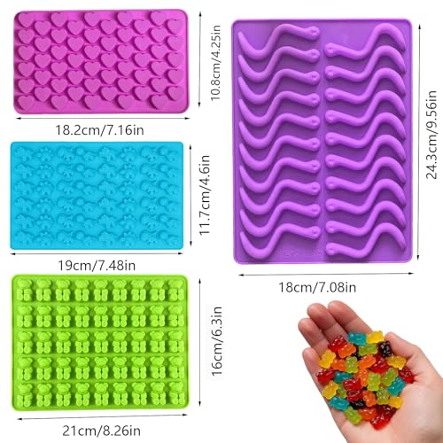 4Pcs Silicone Gummy Candy Molds with Dropper - BPA Free